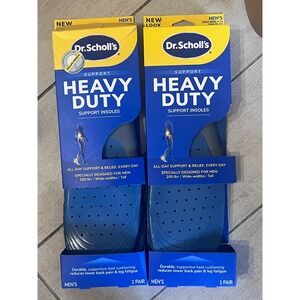 Dr. Scholls Heavy Duty Support Insoles Mens Size 8-14 2 Pairs Trim to Fit Blue